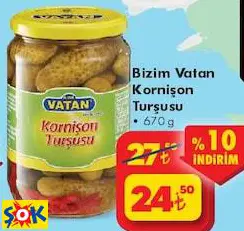 BİZİM VATAN KORNİŞON TURŞUSU 670 G